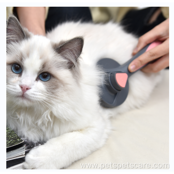 Pet Comb with self clean button with masaging
